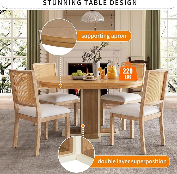 Mid-Century Modern Extendable Round Table - Image 5