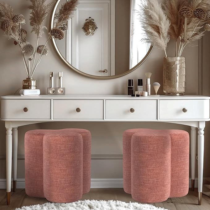 HomePop Upholstered Clover Shaped Ottoman Home Décor|Foot Rest Ottoman - Image 6