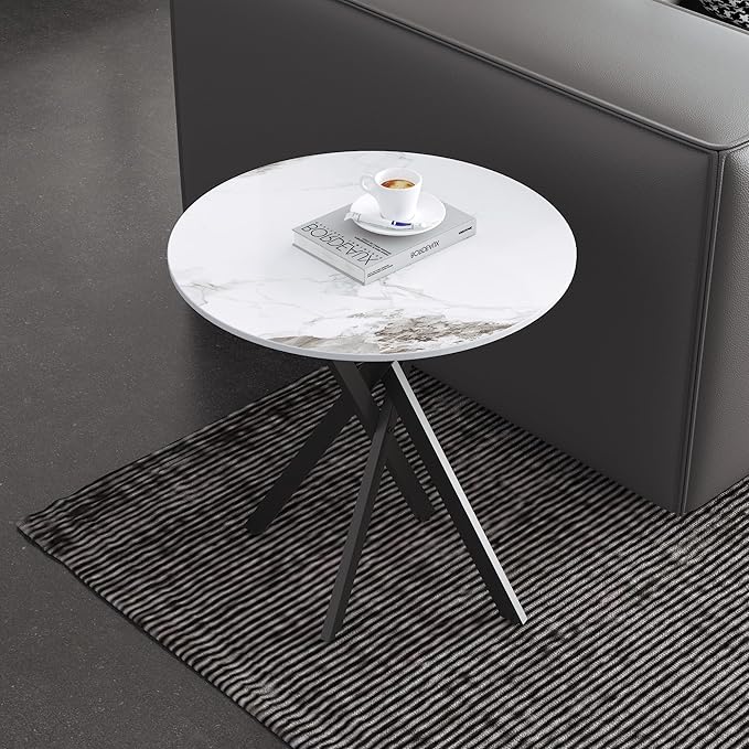 Small Round Marble Side Coffee Table - Image 3
