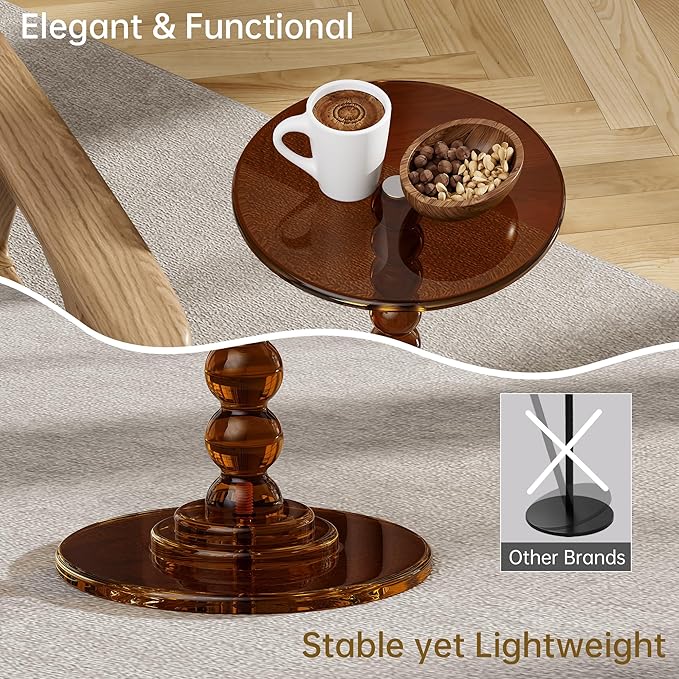 Acrylic Side Table, End Table Round Top - Image 6