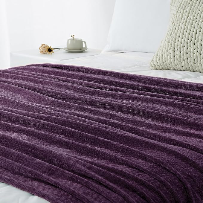 Chenille Throw Blanket for Couch 60"X 80" Twin, Soft Cozy Throws - Image 9