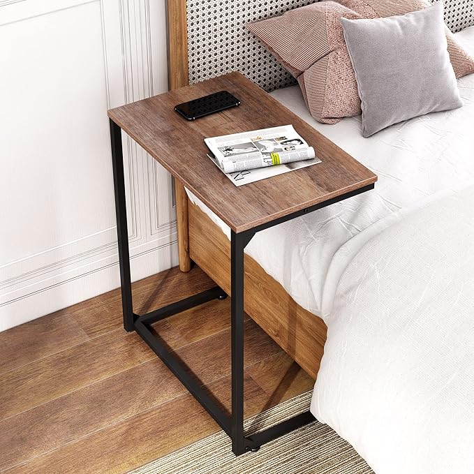 WLIVE Wide Snack Side Table, C Shaped End Table - Image 2