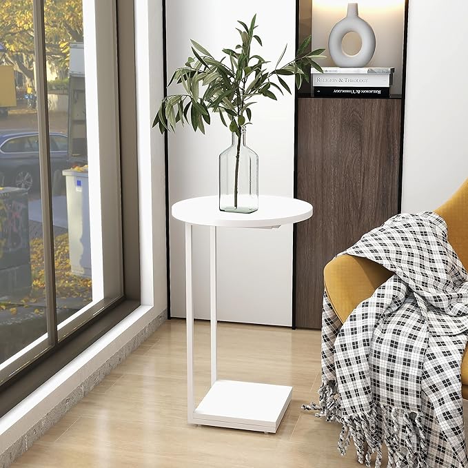 HDANI C Shaped End Table Set of 2, Couch Side Table That Slide Under, C Table - Image 4