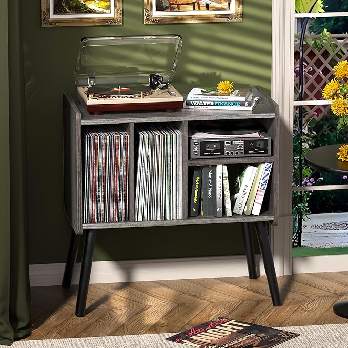 Record Player Table, Mid-Century Record Player Stand - Image 5