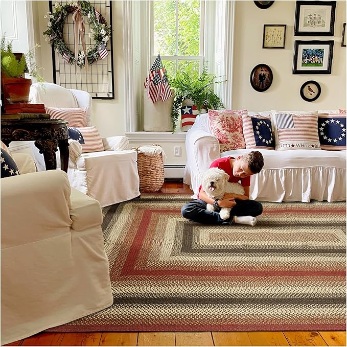 Homespice Chester Braided Rectangular Rug 4x6' Country Style Rugs - Image 10