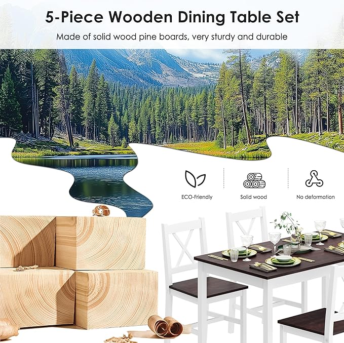 soges Kitchen Dining Table Chairs Set - Image 6
