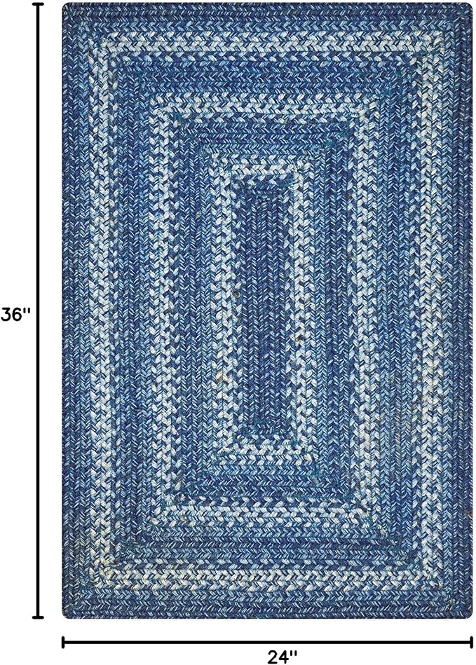 Denim Blue Small Braided Rugs, 2x3' Rectangle - Image 2