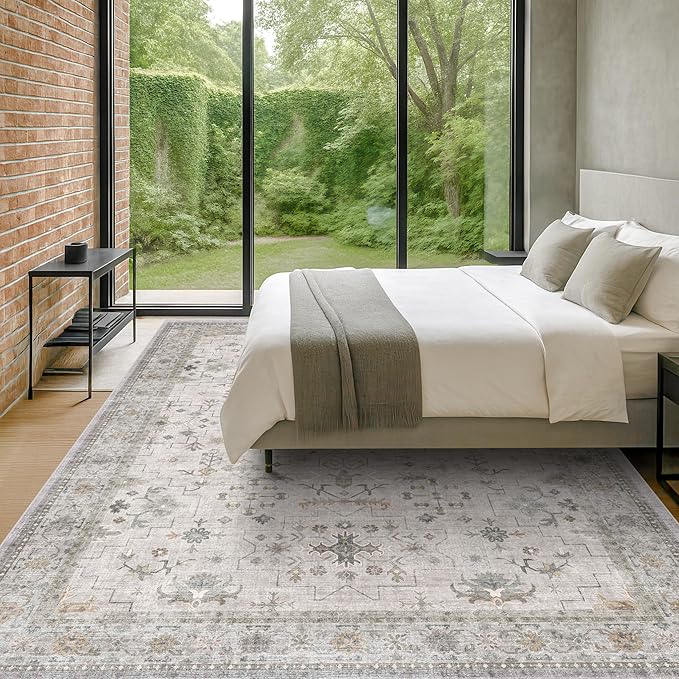 Boho Light Grey Living Room Rug 9x12 - Image 8