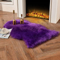 duduta Purple Faux Sheepskin Throw Rug 2x3 ft, Fluffy Shag Fur Chair Cover by Duduta