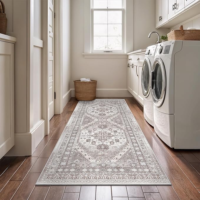 zesthome 2x6 Runner Rug for Hallways, Machine Washable Rug, Non Slip Vintage - Image 7