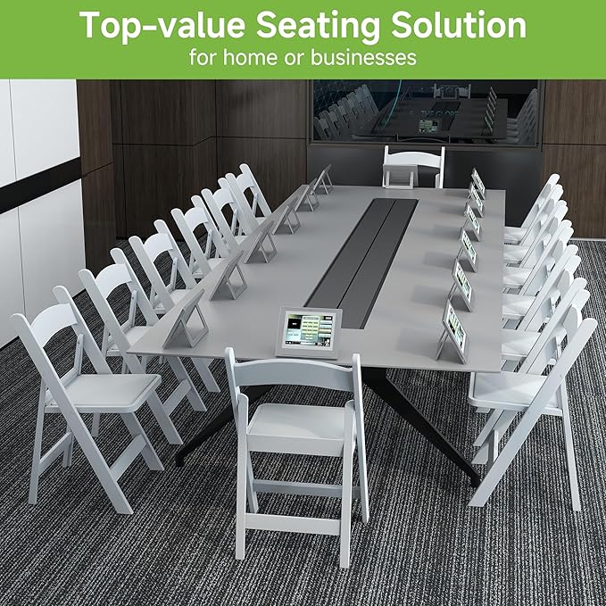 Real Relax White Resin Folding Chairs - Image 7