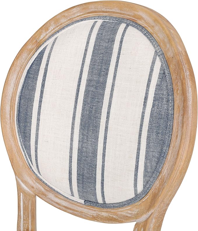Christopher Knight Home Phinnaeus Dining Chair Set, Dark Blue Stripes + Light - Image 11