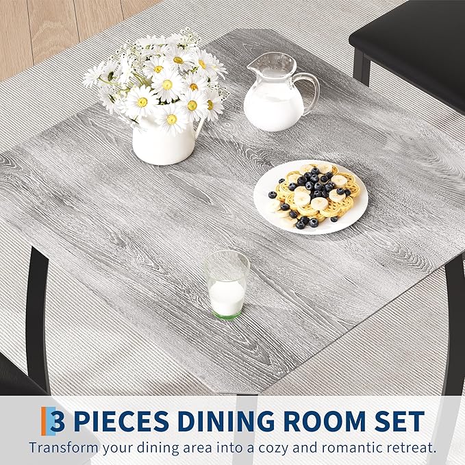 GAOMON Dining Table Set for 2, 3 Piece Small Kitchen Table and 2 Upholstered - Image 6