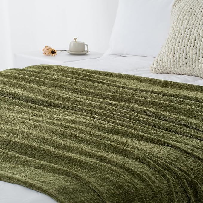 Chenille Throw Blanket for Couch 60"X 80" Twin, Soft Cozy Throws - Image 9