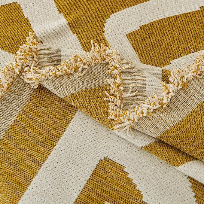 STACYPIK Thick Mustard Yellow Boho Sofa Covers Breathable Chair Couch Cover - Image 7