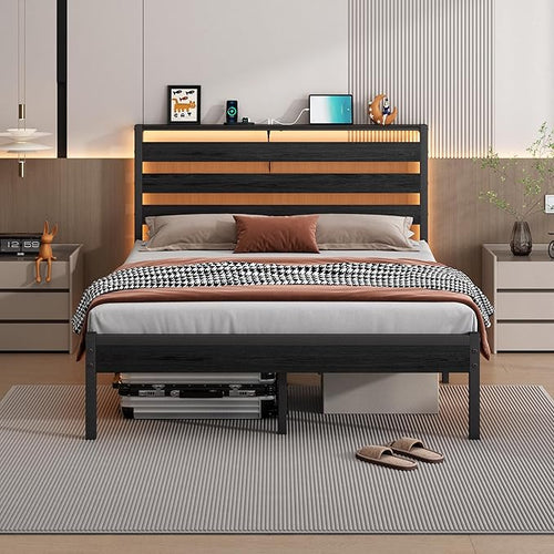 14 Inch Classic Metal Platform Bed Frame-Full Size Bed Frame by CLIBFENG