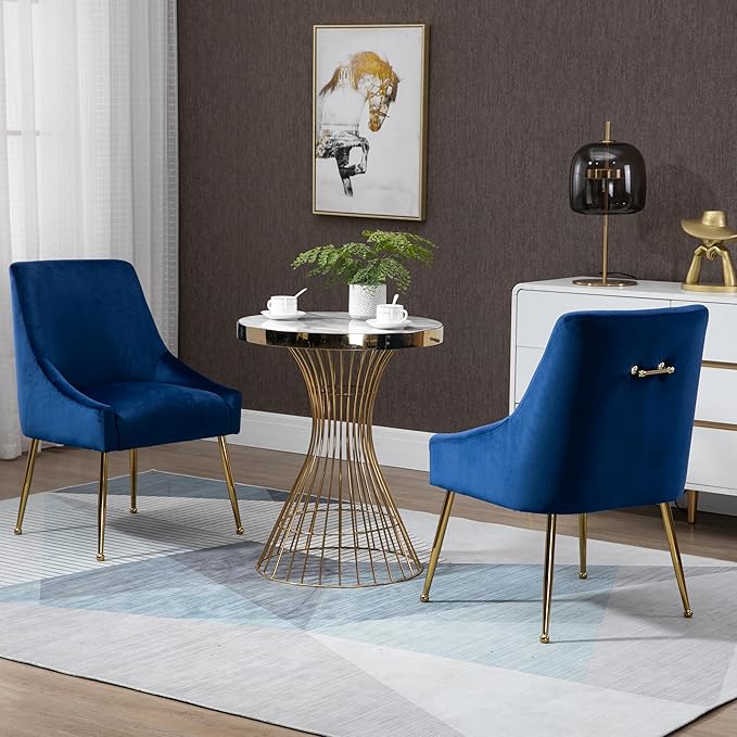 Modern Velvet Dining Chairs Set of 6, Contemporary Upholstered Furniture - Image 6