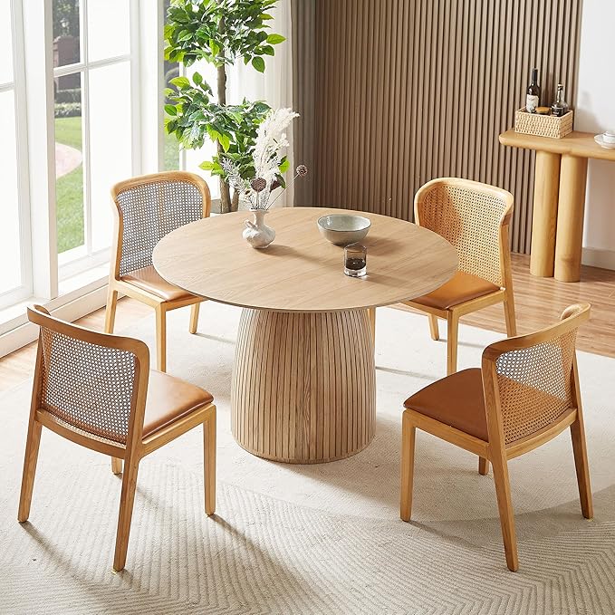 Mushroom-Shape Wooden Round Dining Table Modern Kitchen Dinner Furniture - Image 2