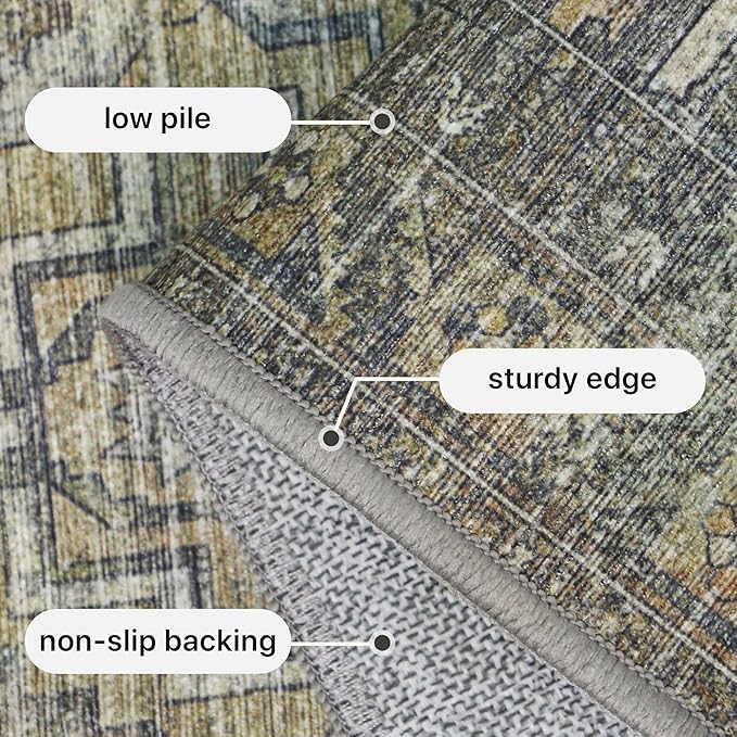 GENIMO 8x10 Area Rugs for Living Room, Machine Washable Non Slip Vintage Rugs - Image 6