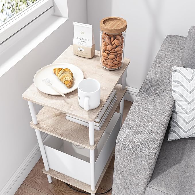 Small Side Table with Charging Station, End Table - Image 5