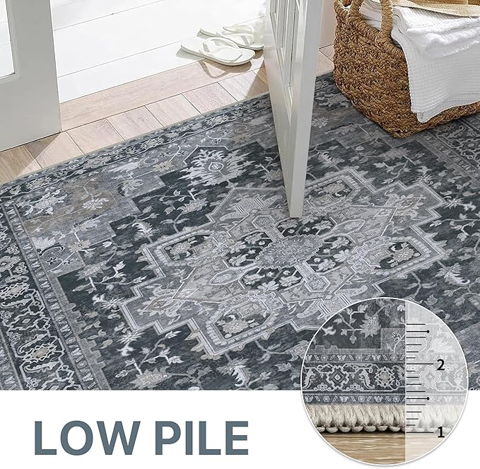 GENIMO 10x14 Area Rugs for Living Room, Machine Washable Non Slip Vintage Rugs - Image 4