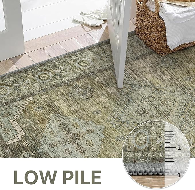 GENIMO Runner Rug 2x7 Non Slip Machine Washable Vintage Hallway Runner Rugs - Image 6