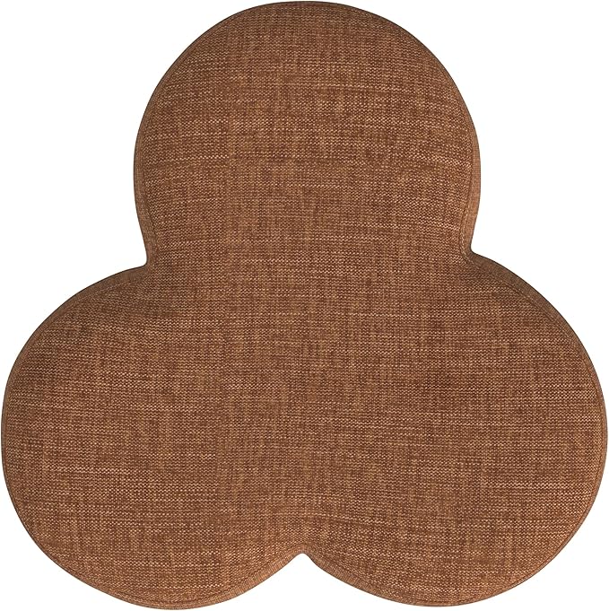 HomePop Upholstered Clover Shaped Ottoman Home Décor | Foot Rest Pouf – Rust - Image 8