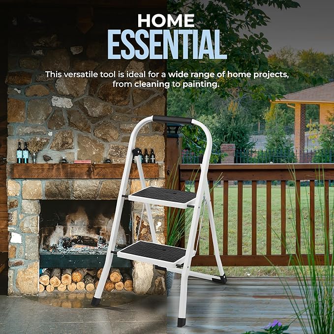 Simpli-Magic Step Ladder, 2 Step Stool Ergonomic Foldable - Image 4