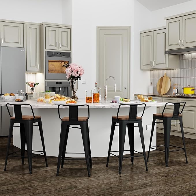 Yongchuang 26 inch Bar Stools Set of 4 Kitchen Counter Height Barstools - Image 7