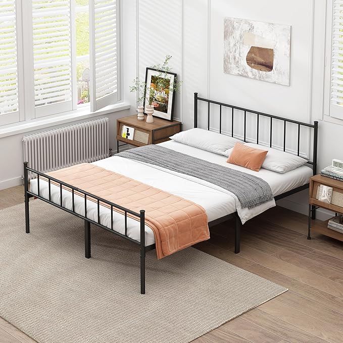 Queen Bed Frame-Classic Metal Platform Bed Frame, Mattress Foundation - Image 4