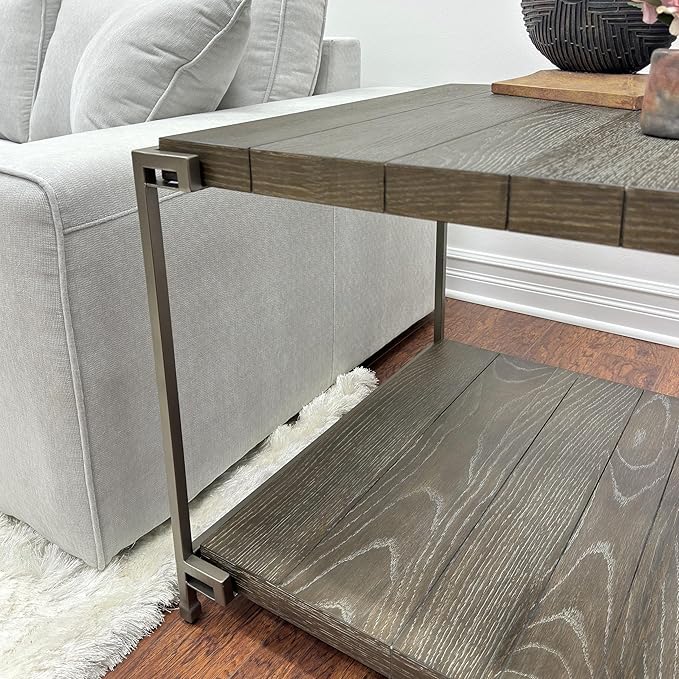 Roundhill Furniture Corbeta Living Room, Coffee Tables, Aged Graphite - Image 5