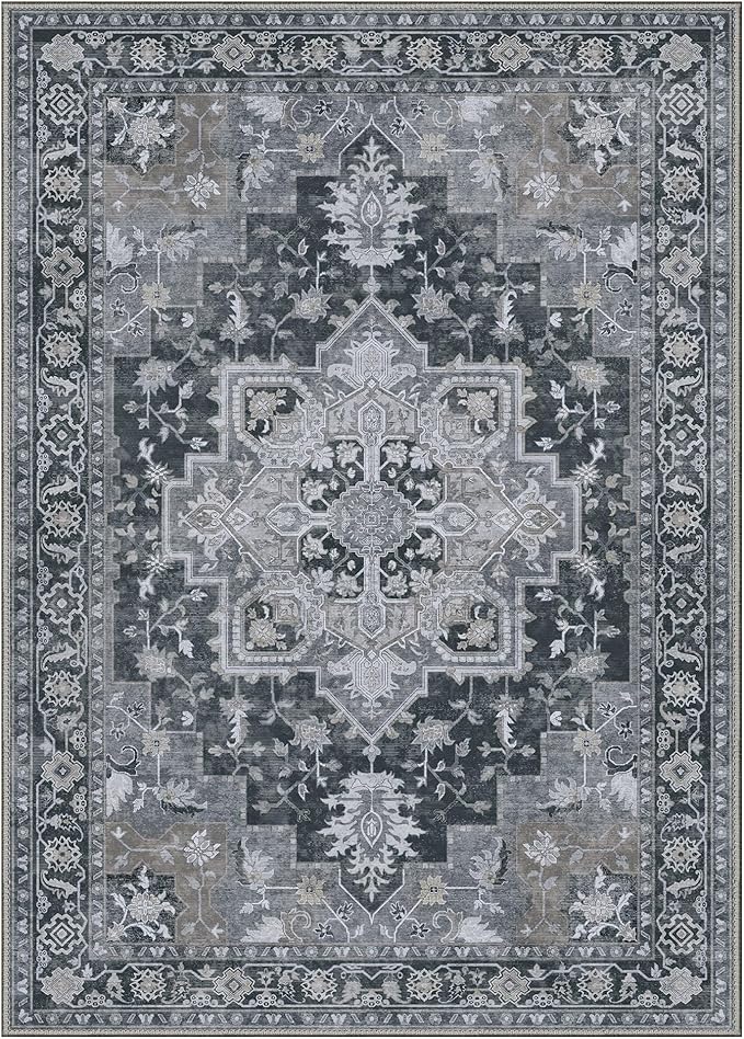 GENIMO 7'6''x9'6'' Area Rugs for Living Room, Machine Washable Non Slip Vintage - Image 7