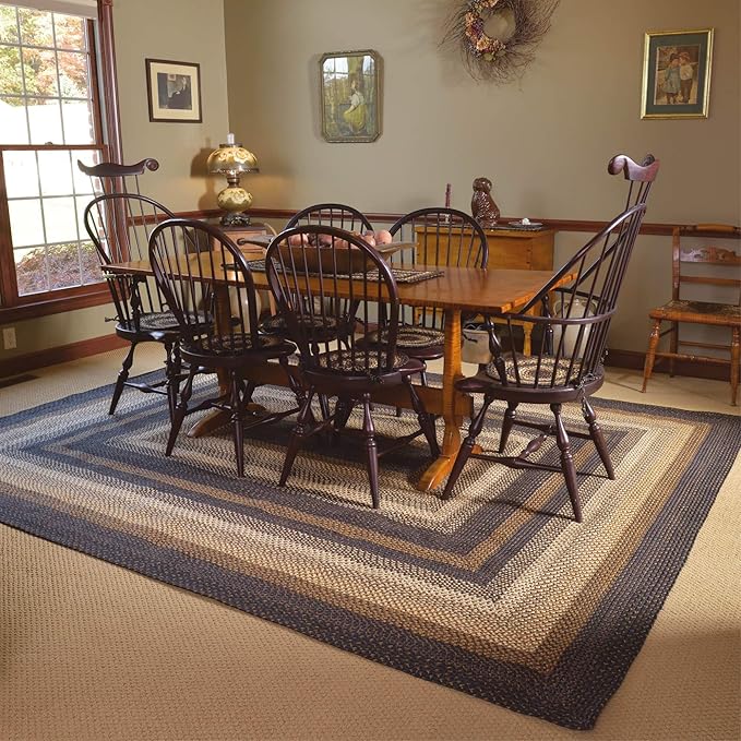 Homespice Kilimanjaro Jute Black Braided Area Rug 4x6' - Image 9