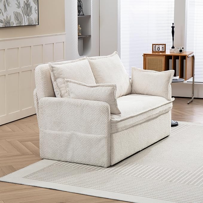 Furnimart 59.5" Queen Size Pull Out Sofa Bed, 3 in 1 Convertible Sleeper Bed - Image 8