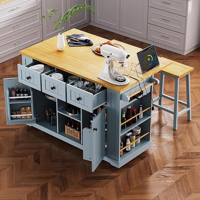 53" Large Kitchen Island Set - Image 8