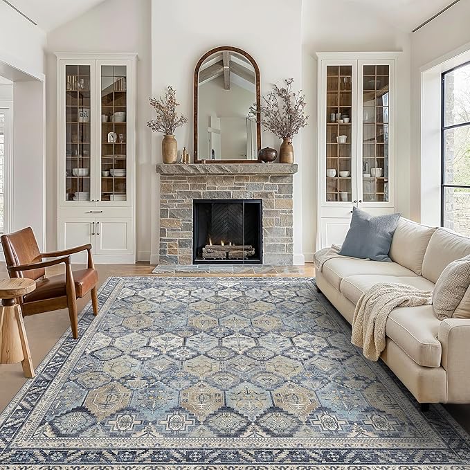 GENIMO 5x7 Area Rugs for Living Room, Machine Washable Non Slip Vintage Rugs - Image 2