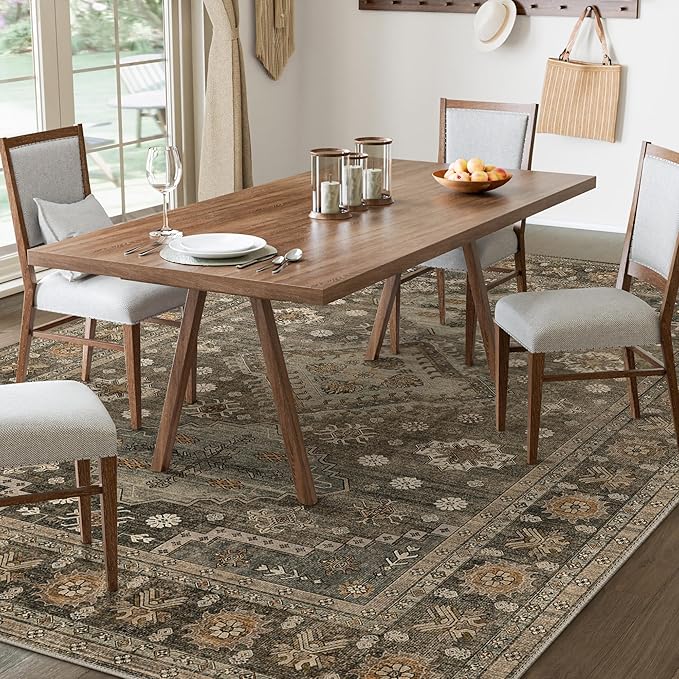 GENIMO 9x12 Area Rugs for Living Room, Machine Washable Low Pile Rugs, Non Slip - Image 4