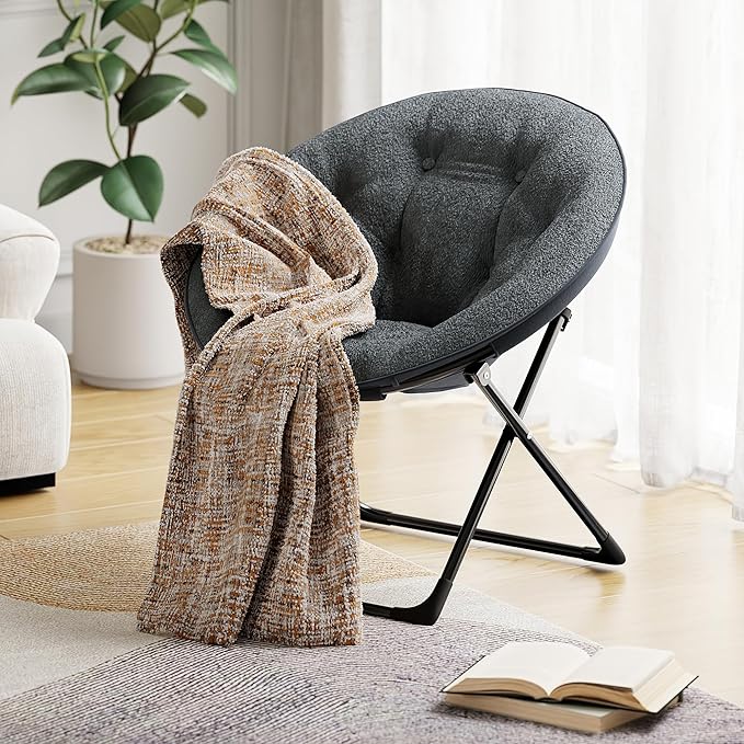 Saucer Chair with Faux Fur Cover - Image 8