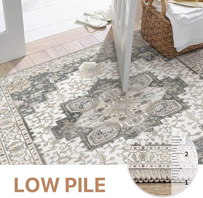 GENIMO 10x14 Area Rugs for Living Room, Machine Washable Non Slip Vintage Rugs - Image 4