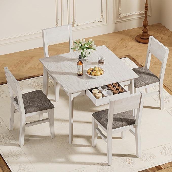 Solid Wood Dining Chairs Set of 4, Farmhouse Kitchen Chairs - Image 6