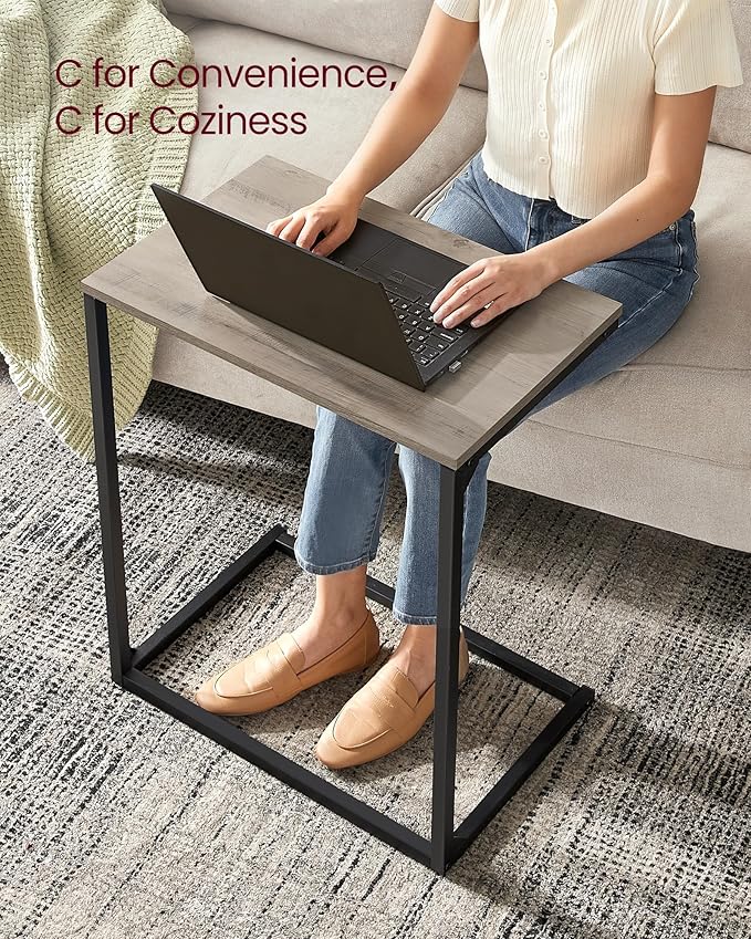 VASAGLE C Shape End Table, Small Coffee Table - Image 4