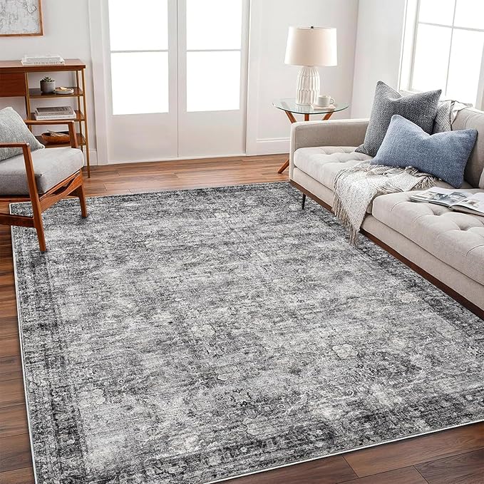 Area Rug 6'x9' Washable Vintage Traditional Floor Cover Thin Retro Kitchen by CHAMPLANT