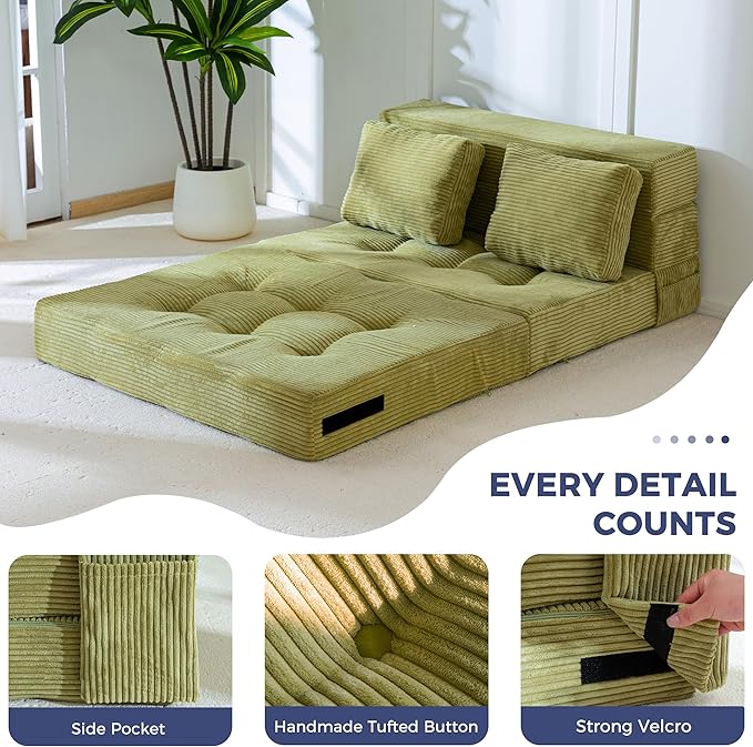 MAXYOYO Convertible Sofa Bed, Fold Out Loveseat Sleeper Sofa - Image 5
