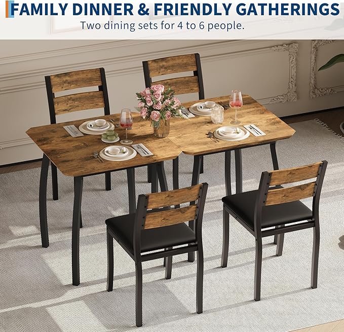 Small Dining Table Set for 2, 3-Piece Kitchen Table Set - Image 6
