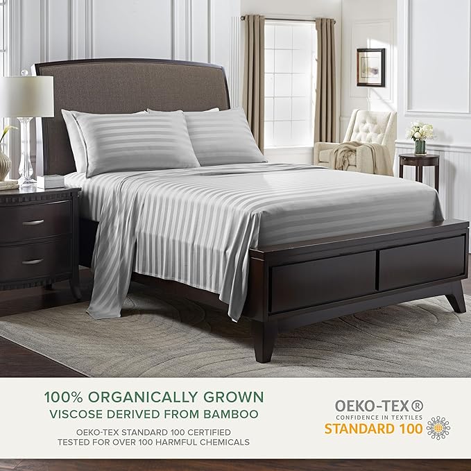 Split King Sheets by Pure Bamboo, Genuine 100% Organic Viscose Derived from - Image 2