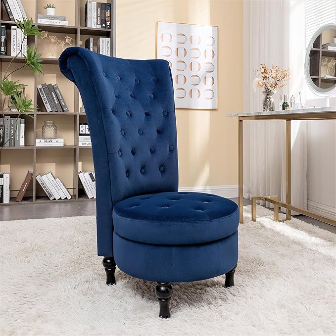 Container Furniture Direct Royal High-Back Velvet Accent Chair - Image 5