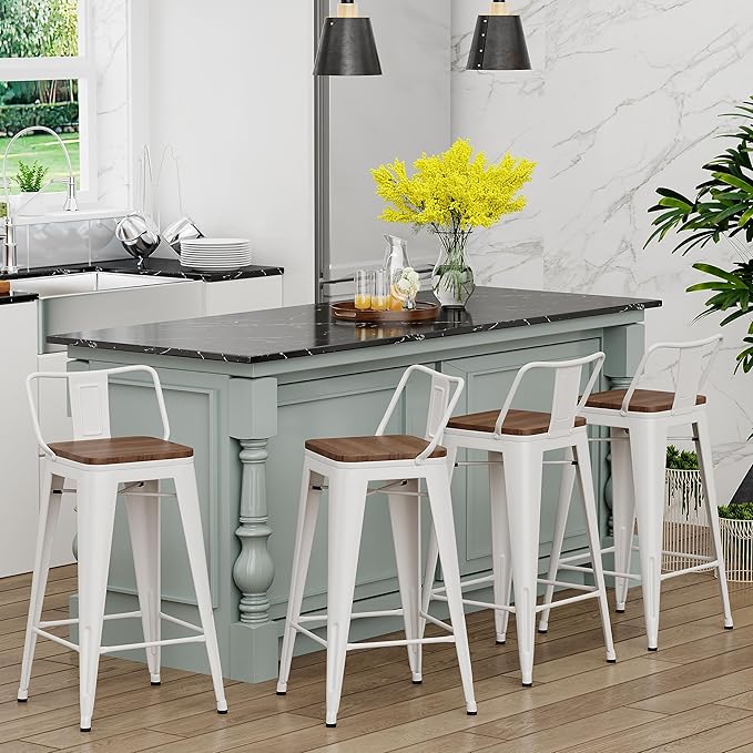 Yongchuang 24 inch Barstools Set of 4 Counter Height Bar Stools Farmhouse - Image 2
