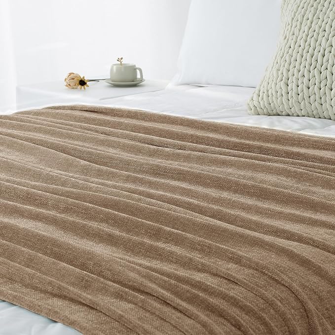 Chenille Throw Blanket for Couch 60"X 80" Twin, Soft Cozy Throws - Image 9