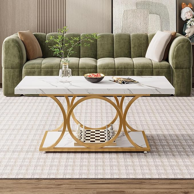 Tribesigns Rectangle Coffee Table, 46.45-inch Modern Coffee Tables - Image 5