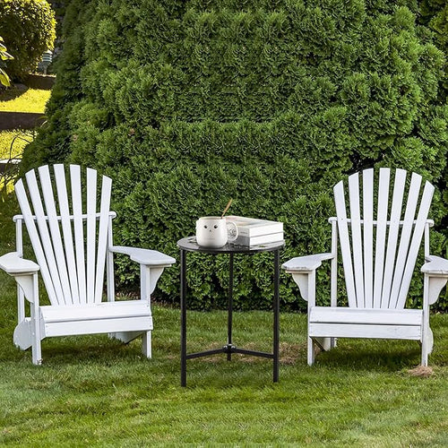 2 Packs 13" Metal Outdoor Side Tables Small Black Outside End Table - Image 2
